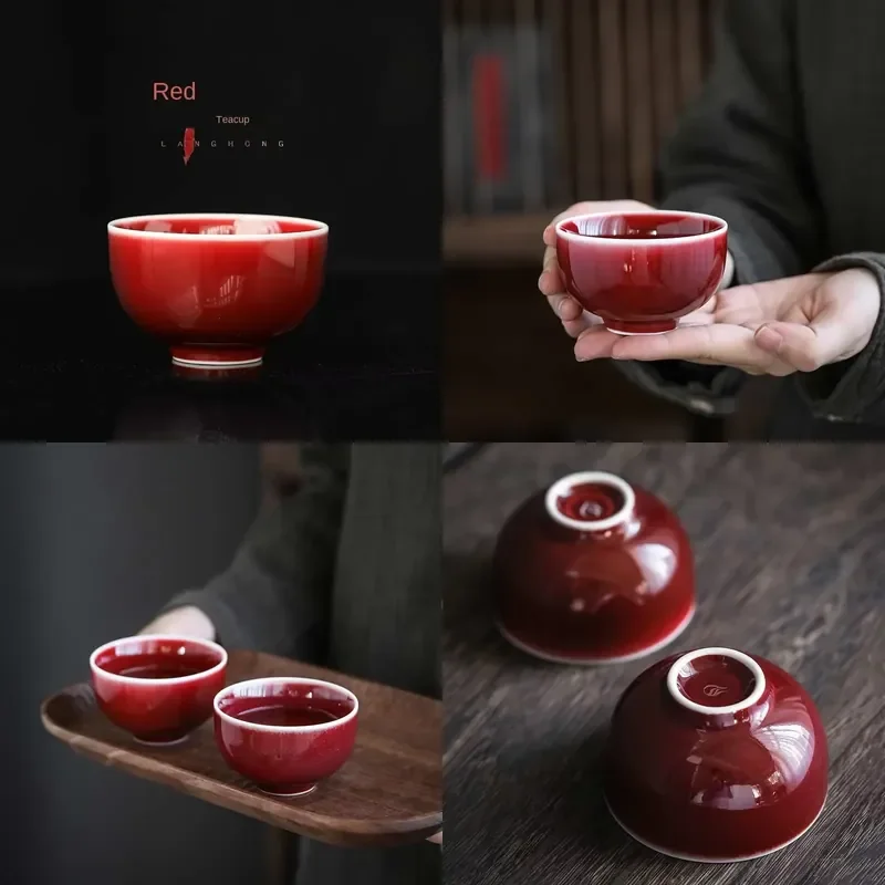 

【CHIMU HOME】 Handmade Lang Black Cup Porcelain Kung Fu Set Personal Cup Master Cup Teacup for Jingdezhen