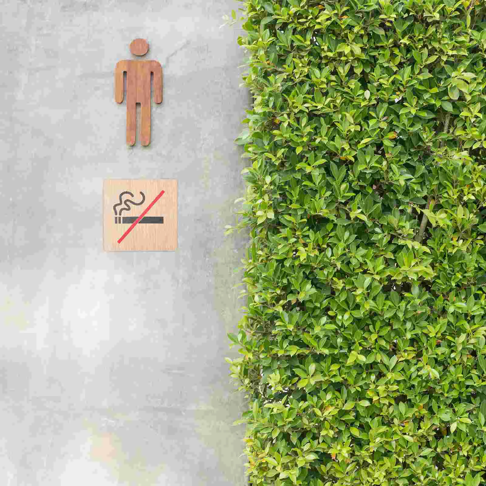 No Smoking Sign Wooden Wall Signs Non-smoking Warning Reminding Fire Extinguisher