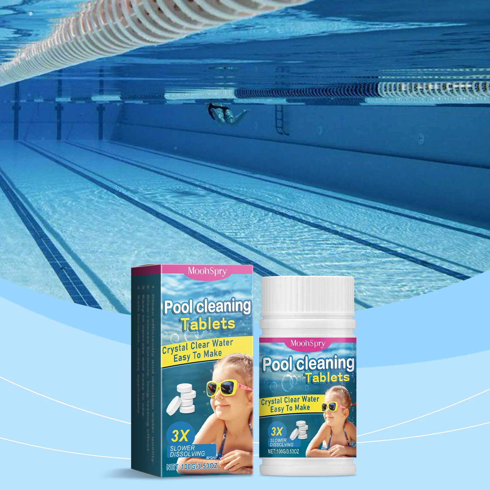 Picture 4: Home Pool Cleaning Slow-Release Tablets, Multi-functional Effervescent Tablets for Water Purification, Stain Removal, and Odor E
