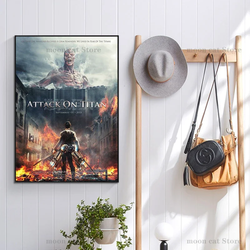 سلسلة أنيمي يابانية هجوم على تيتان ملصق الجزء الأخير ، لوحة قماشية ، صور حائط كرتونية ، ديكور الغرفة ، هدية المشجعين ، ساخن #3