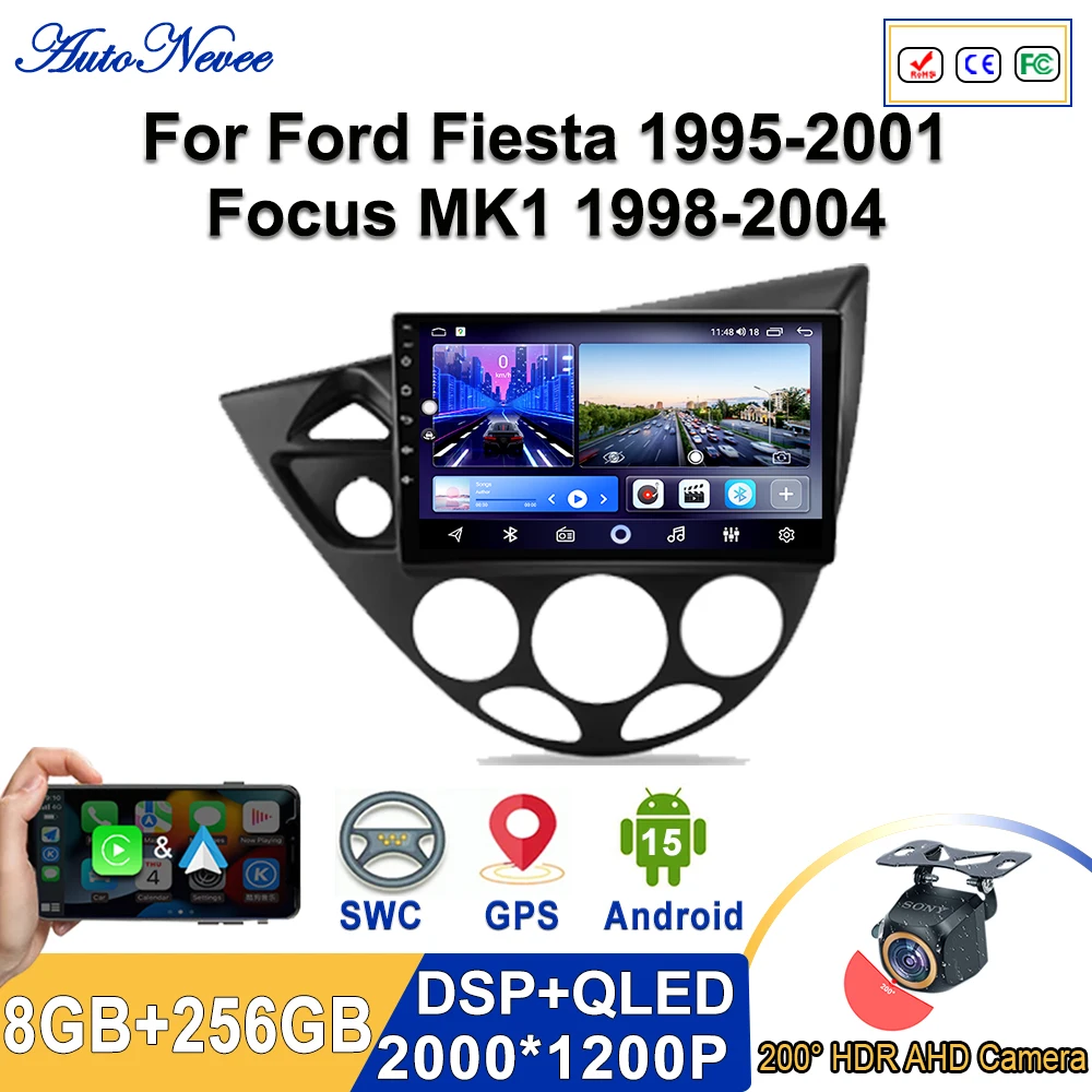 

2K Incell Screen Android 15 For Ford Fiesta 1995-2001 Focus MK1 1998-2004 High-performance CPU GPS Navigation Touch Screen HDR