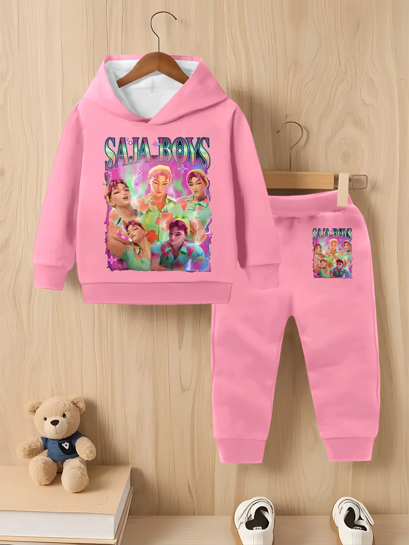 مجموعة K-POP الكرتونية المطبوعة - طقم سترة وسراويل رياضية للأطفال مكون من قطعتين، ملابس أطفال عصرية للأطفال الرضع #3