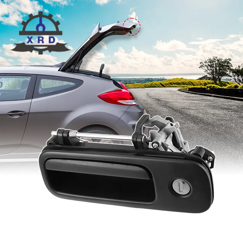 1J6827565B 1J6827297G for VW Golf 4 Lupo Seat Arosa 1997-2006 New Trunk Handle with 2 Keys Black