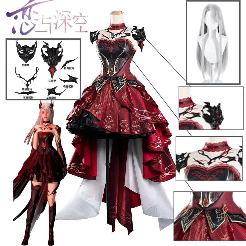 

Love and Deepspace Cosplay Costume Abyssal Sovereign Lady Hunter Full Set Women's Game Cos Outfit Wig for Anime Convention