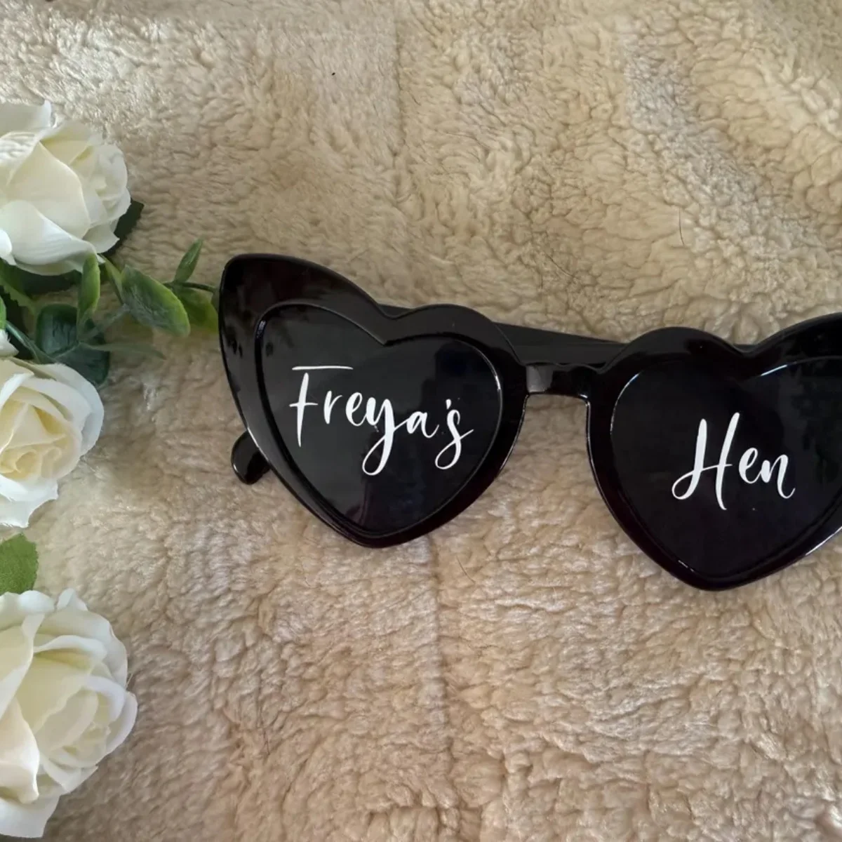 

10PCS Personalised Wedding Heart Shaped Sunglasses/Sunglasses Stickers/Black or White