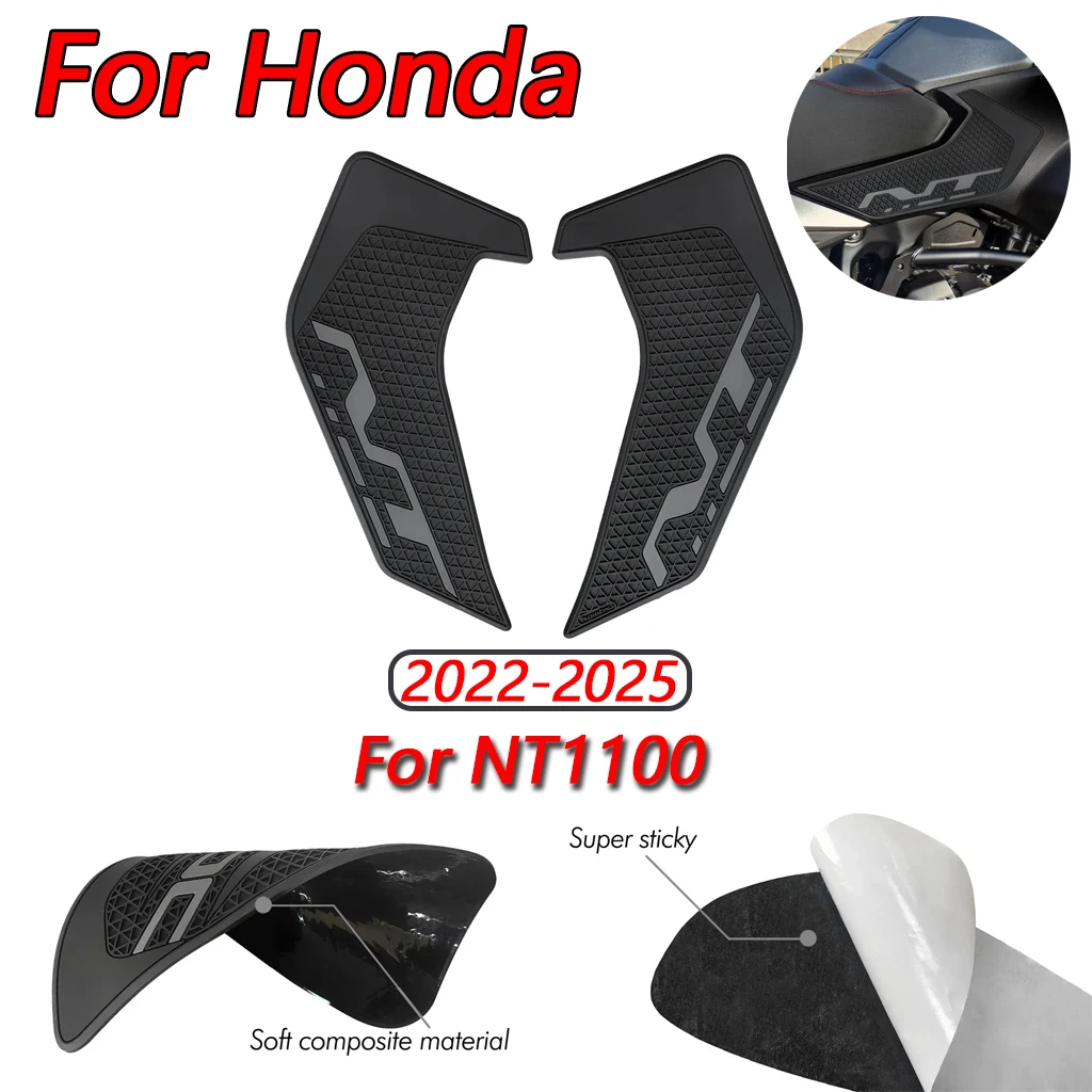 

For Honda NT1100 2022-2025 motorcycle accessories knee anti slip black PVC side fuel tank pad