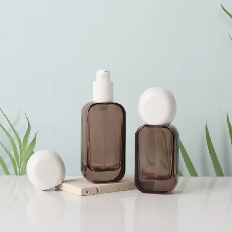 Nieuwe 30/50g Bruine Cosmetische Container Hervulbare Fles Glazen Pot Glazen Doseerfles Geperst Doseren