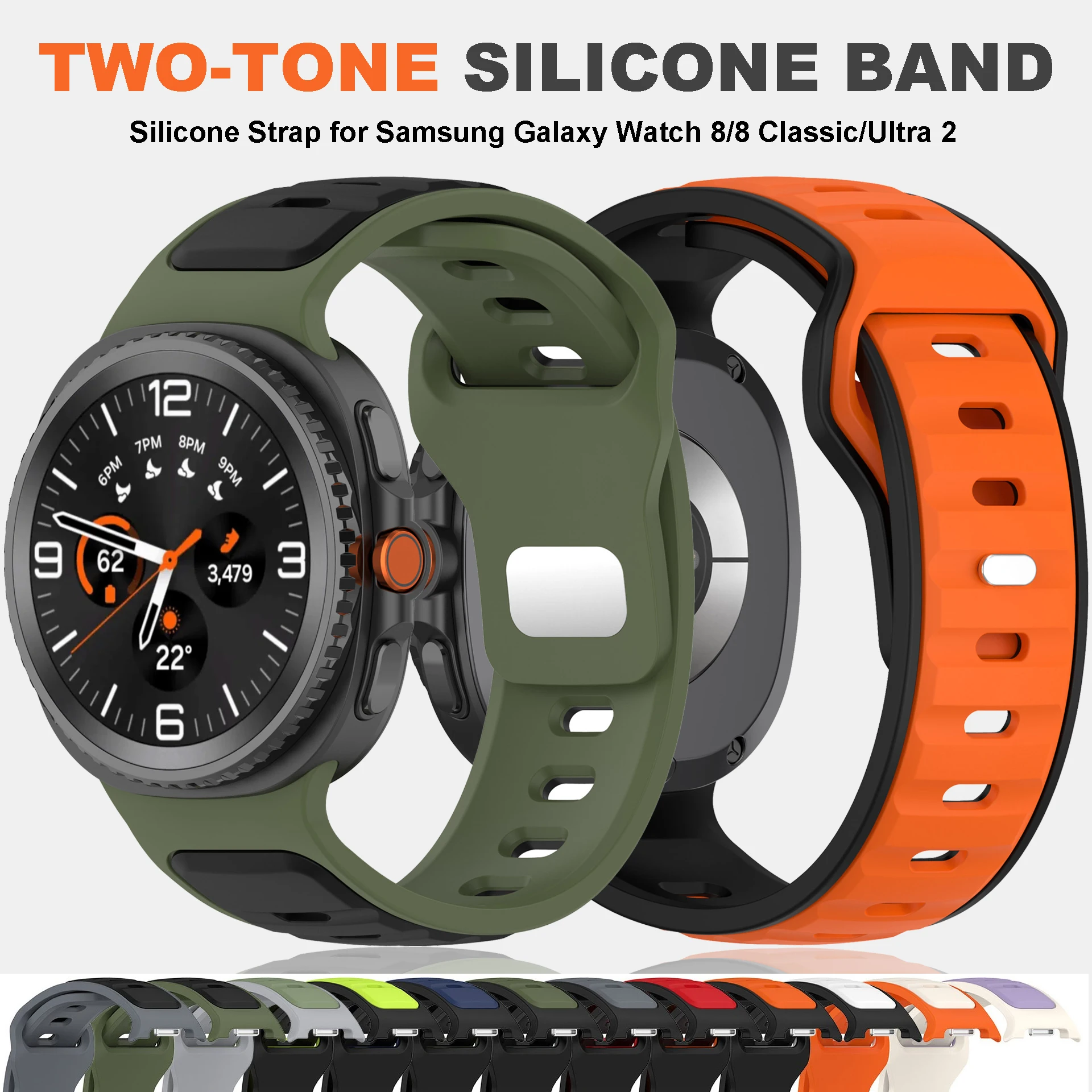 

Sports Silicone Strap for Samsung Galaxy Watch 8 Classic Ultra 2 Quick Breathable Wristband for Galaxy Watch 8 44mm Accessorie