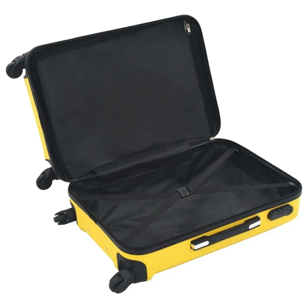 Set di valigie trolley con valigia rigida in ABS giallo da 3 pezzi: borse da viaggio durevoli ed eleganti