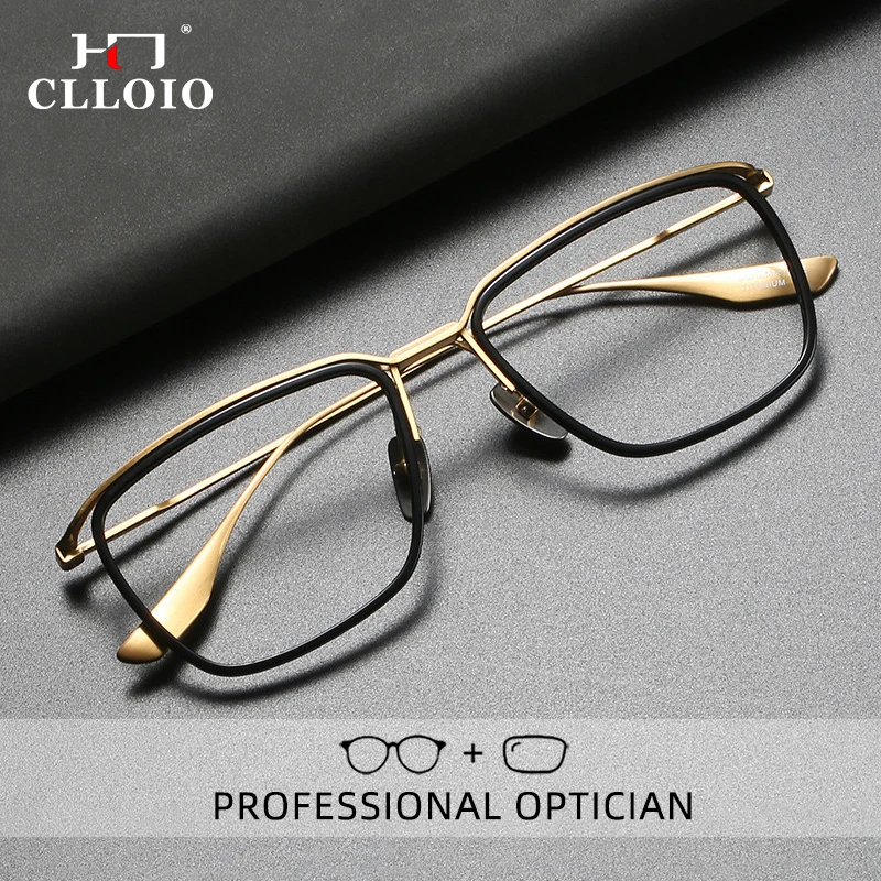 

Винтажные ультралегкие очки для чтения из чистого титана для мужчин, очки для защиты от синего света, очки для коррекции близорукости, оптическая оправа для очков DTX106