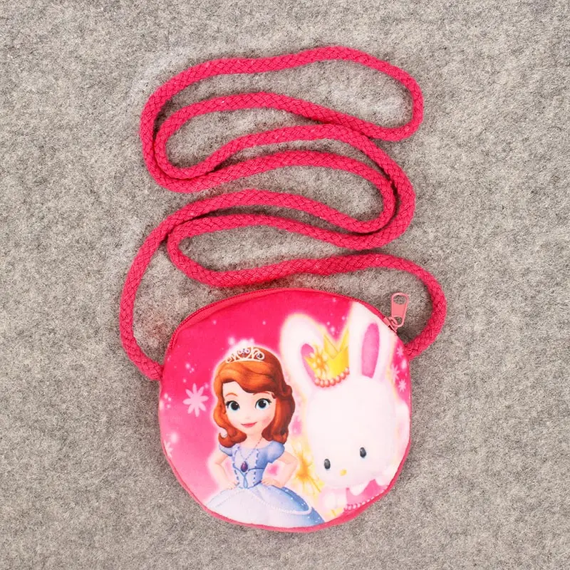 New Disney Girls Mini Purse Bag Cute Cartoon Elsa Anna Small Plush Coin Purse Children Handbag Kids Shoulder Pouch