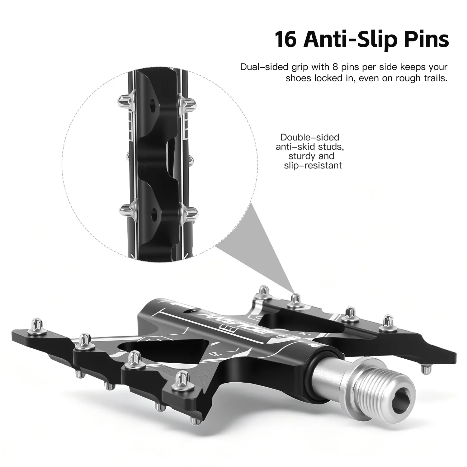 Велосипедные педали BOALNY, 3 подшипника, сверхлегкие алюминиевые 16-контактные герметичные подшипники, дорожные педали Mtb, нескользящая педаль, аксессуары для велосипеда