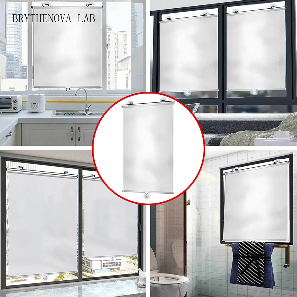 1PC Retractable Window Blackout Curtains Sunshade Window Blinds with Cup Suction Universal Roller Curtais for Car and Home Decor