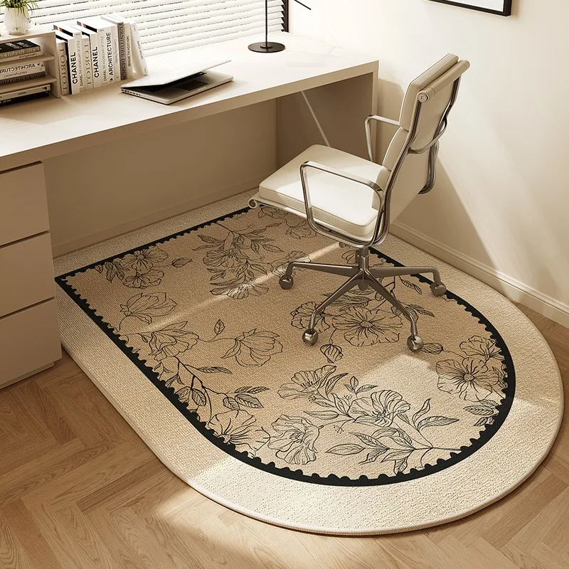 Chair Floor Mat Round Bedroom Dressing Table Carpet Beige Stripe Decoration Study Gaming Chair Swivel Chair Desk Rug Tapete 양탄자