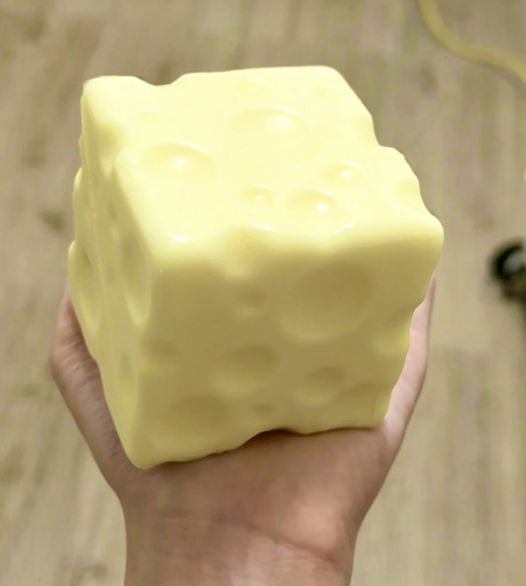 Big Cheese Cube Stress Squeeze Ball Shapeable Moldable Non-Bounce Fidget Toy ASMR Sensory Relaxing Toy Anxiety Relief Gadget