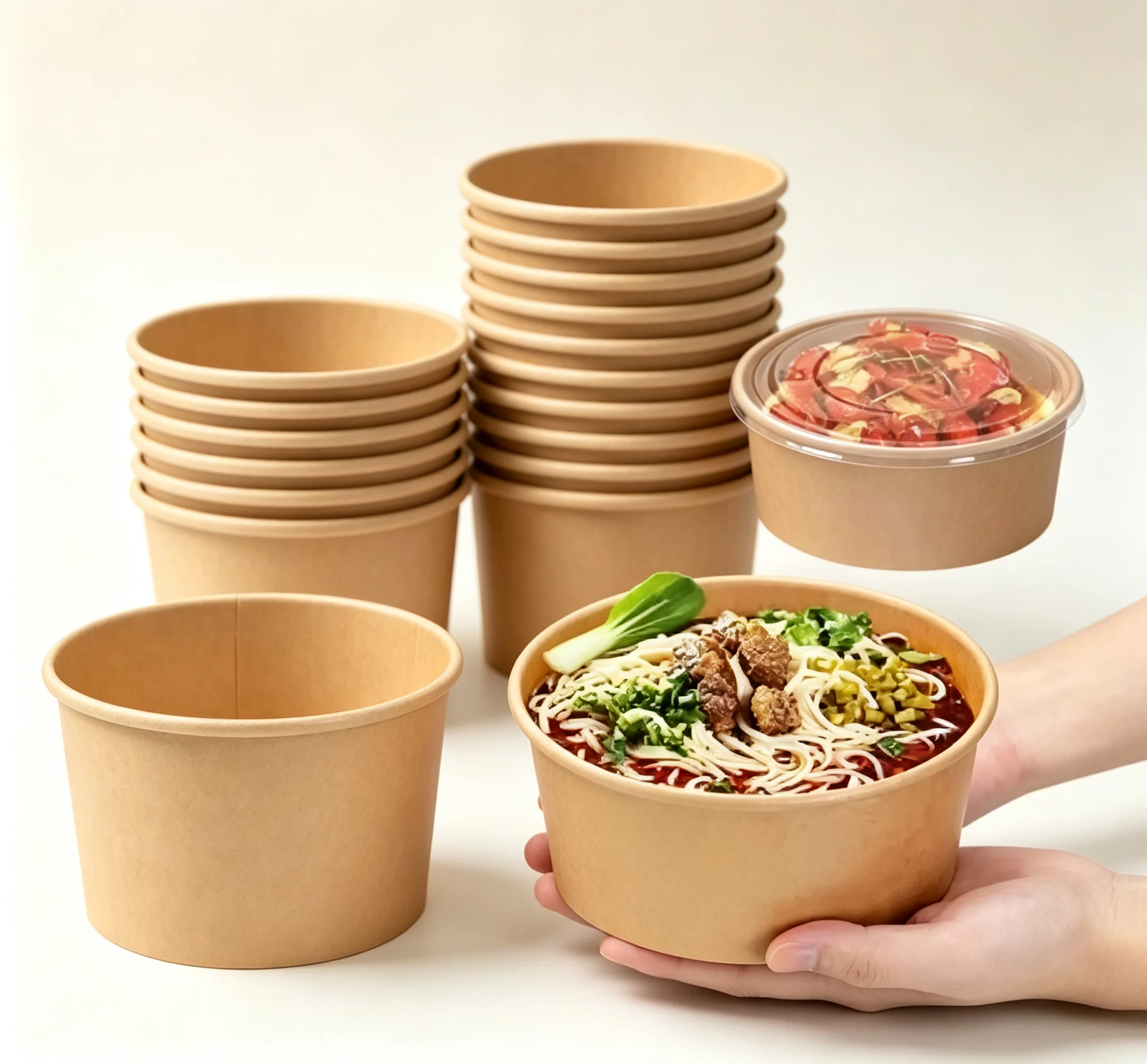 50Pcs Kraft Paper Round Bowls, - Meal Prep Kitchen recension och pris