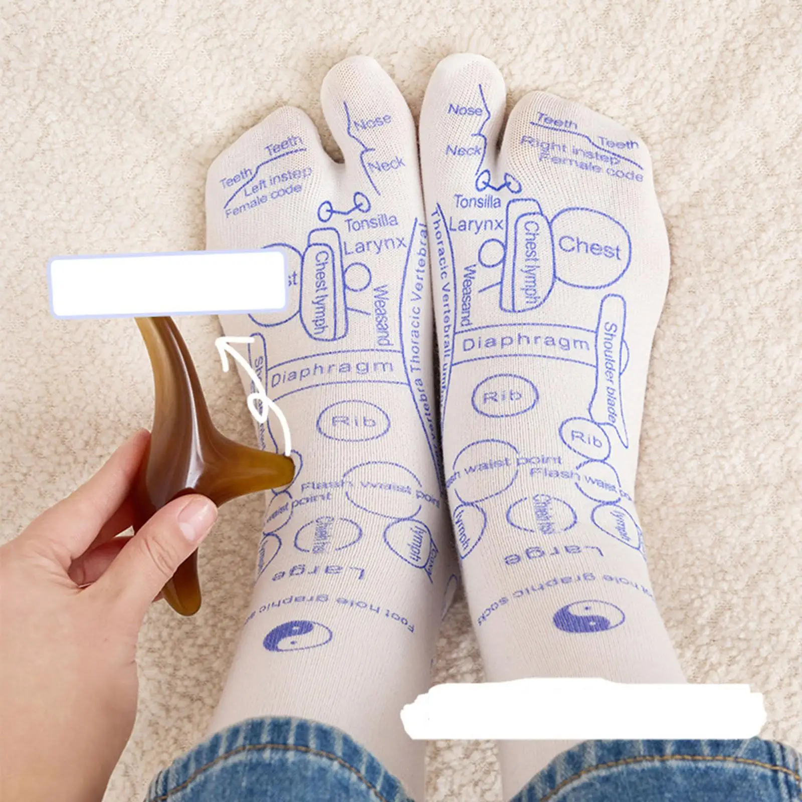 

Носки для рефлексологии Аксессуары для отражательной зоны снимают усталые носки для массажа ног