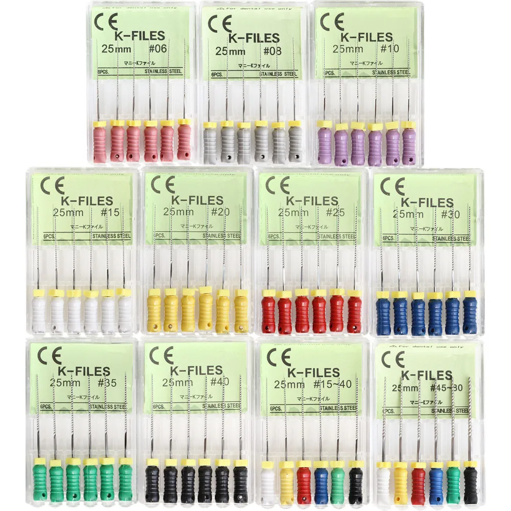 21/25/31mm 15-40 / 45-80 K-FILE Stainless Steel Endo Root Canal K Files Dental Endodontic Hand Use Tools