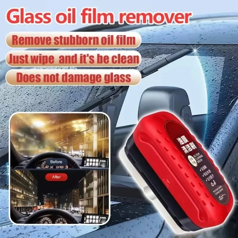 1/4Pcs Car Glass Cleaning Brush Auto Glass Oil Film Remover Coating Front Glass Windshield Strong Oil Film Remover Windshield