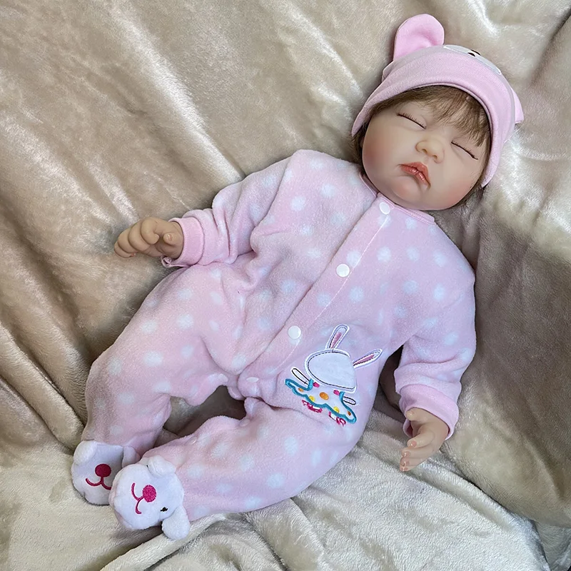 55cm Newborn Baby Rebirth Doll Baby Doll 22 Inch Realistic Real Babe Doll Kids Birthday Gift Reborn Bebe Doll