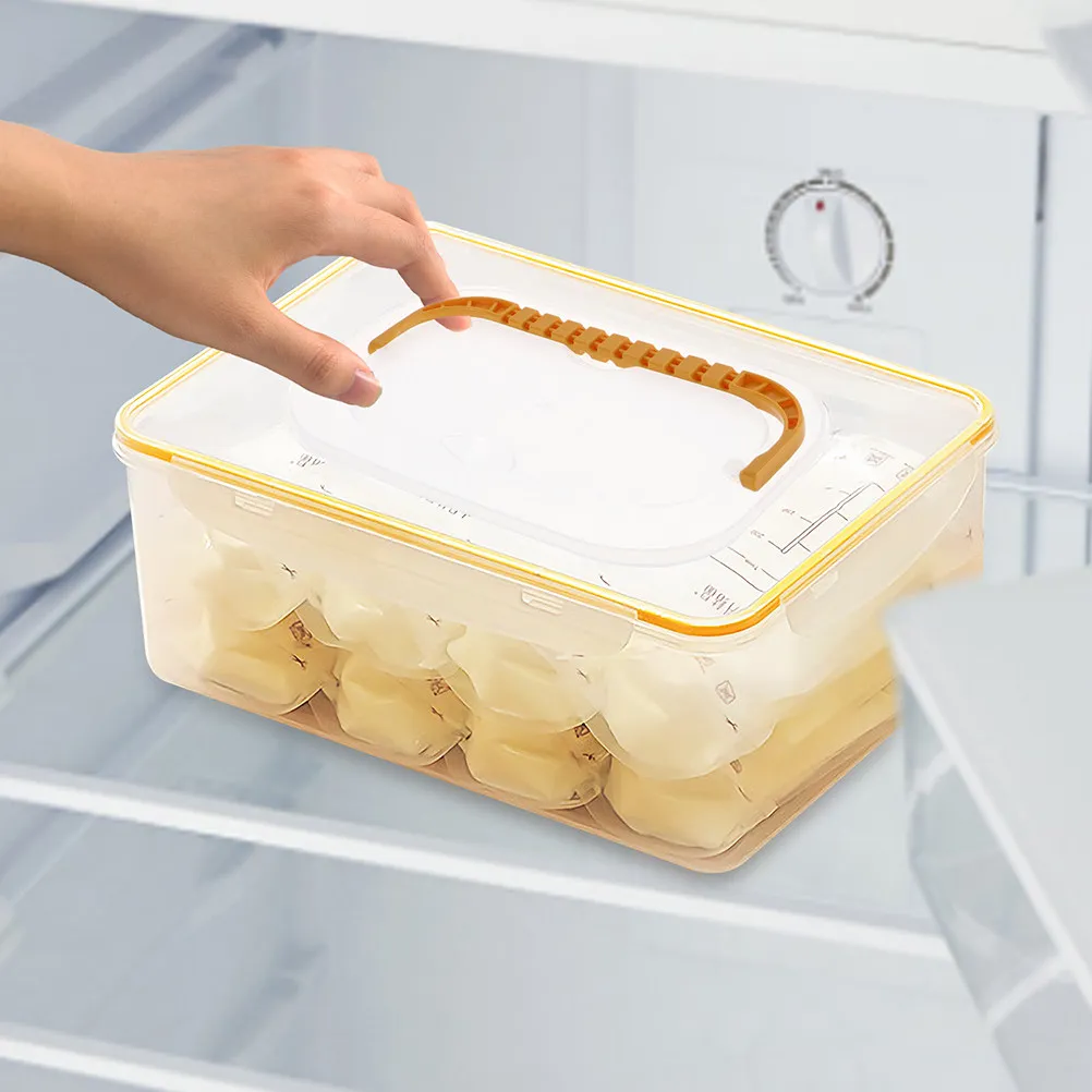 2Pcs Breastmilk Storage Box Square Leakproof Airtight Multi-Layer Insulation for Refrigerator Freezer Breastfeeding Storage