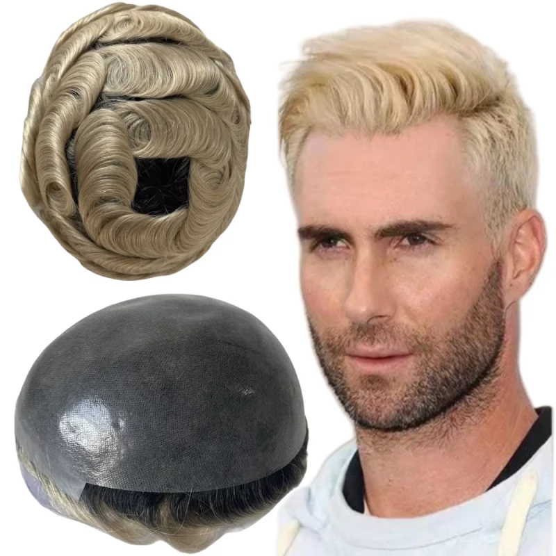 

Индийские системы натуральных человеческих волос Ombre, двухцветный цвет T1B/ # 22 Omber Honey Blonde Knots PU Toupee 8x10 Skin Unit для европейских мужчин