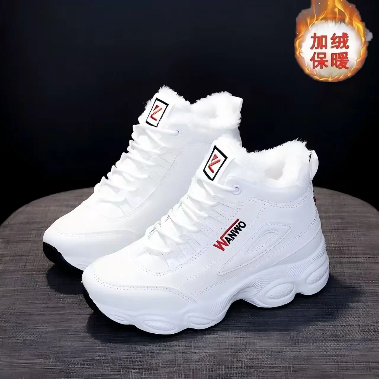 Baumwollschuhe für Damen 2026 Winter Neue Samt-Sportschuhe Warme Dicksohlige Freizeitschuhe Flache Vielseitige Studentenschuhe – Detail 2