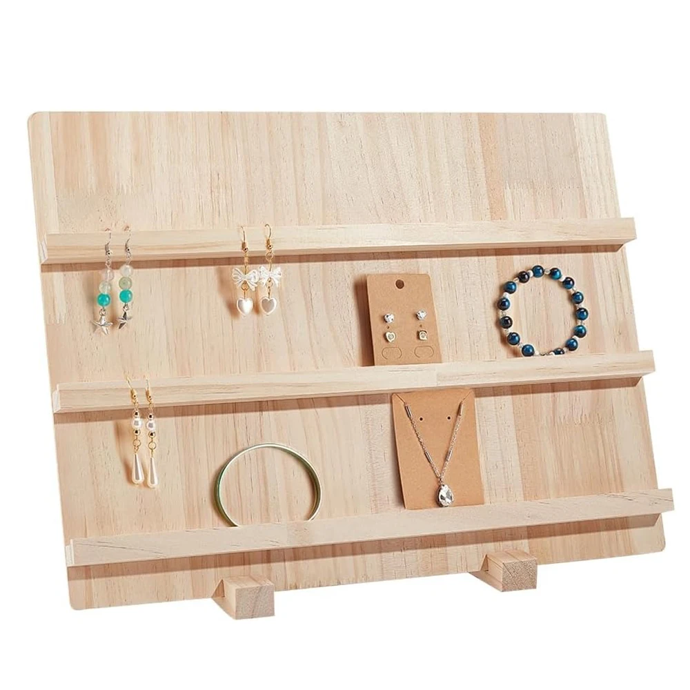 

3-слойный деревянный браслет для сережек, подставка-органайзер, держатель для полки, съемный органайзер для хранения ювелирных изделий, держатель для дисплея