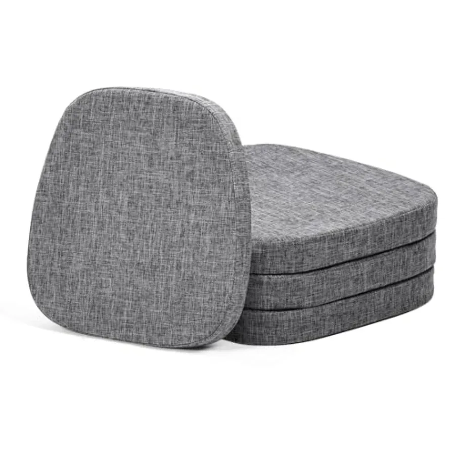 

14x14 Memory Foam Metal Chair Cushions Set of 4, Dual-Layer Design Non-Slip Metal Dining Chair Pads Kitchen Seat Cushion with M