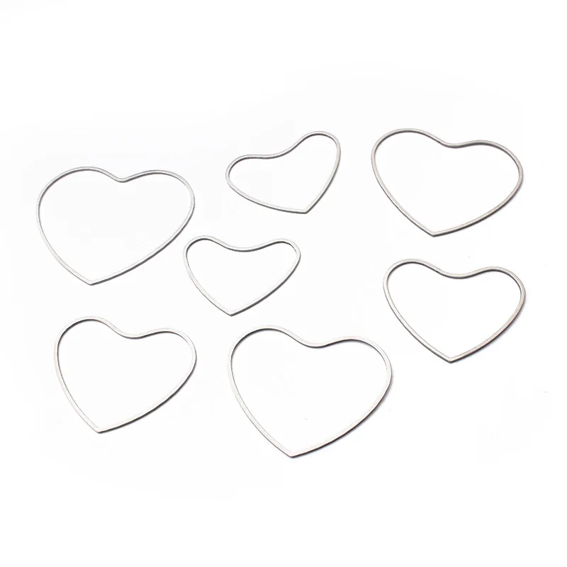 

10Pcs Stainless Steel Hollow Heart Charm Links Open Bezel Pendants Connectors for DIY Bracelet Necklace Earrings Jewelry Making