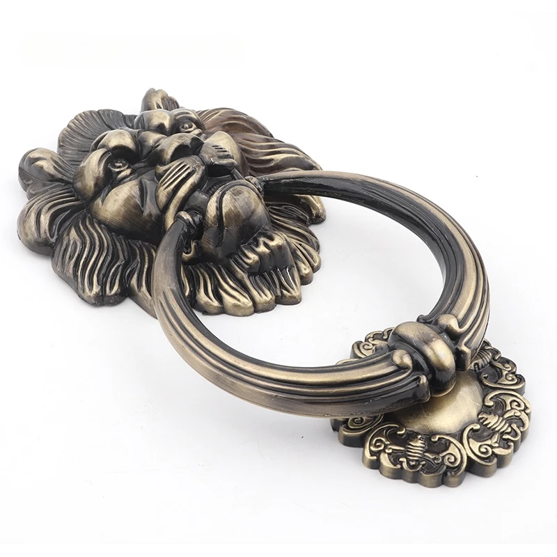 JD 20cm Large Antique Lion Door Knocker Lionhead Doorknockers Lions Home Decor Furniture Handle Hardware