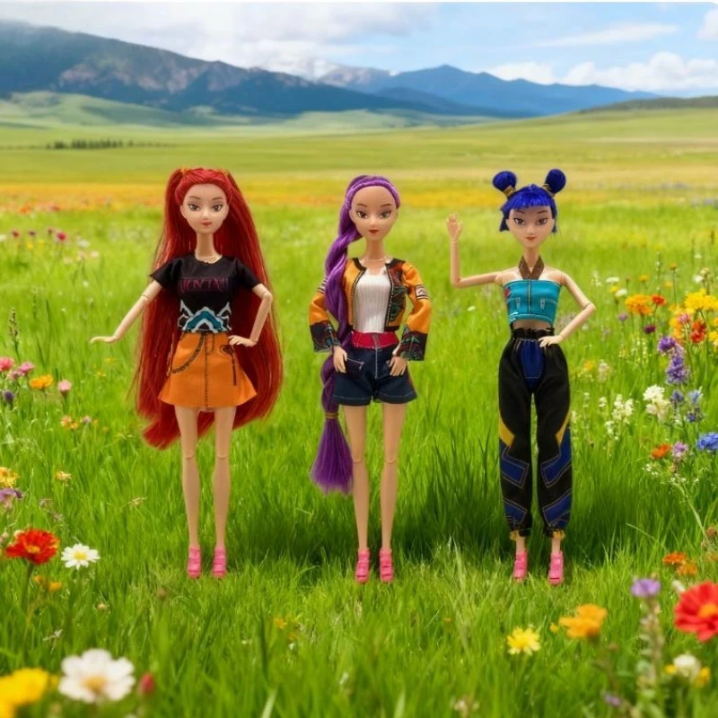 2026 신제품 데몬 헌터 액션 피규어 장난감 더피스 타이거 루미 미라 조이 수시 컬러풀 라이트 팬 크리스마스 선물 아름다운 인형