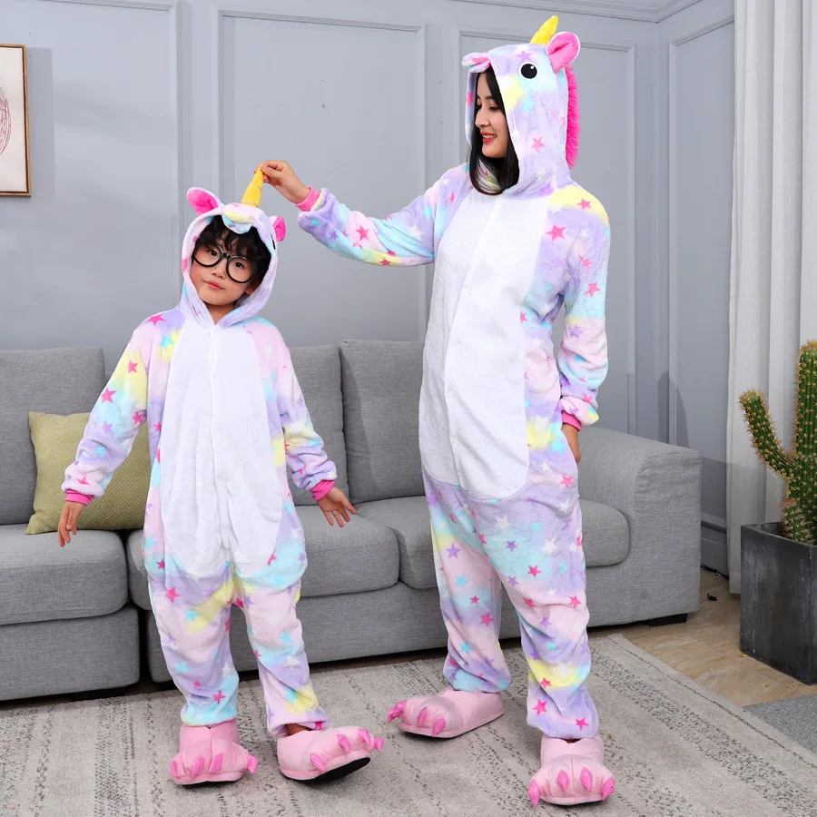 Kigurumi Star Unicorn Cartoon Pajamas Onesies For Adults Women Men Animal Pyjamas Christmas Halloween Cosplay Party Costumes