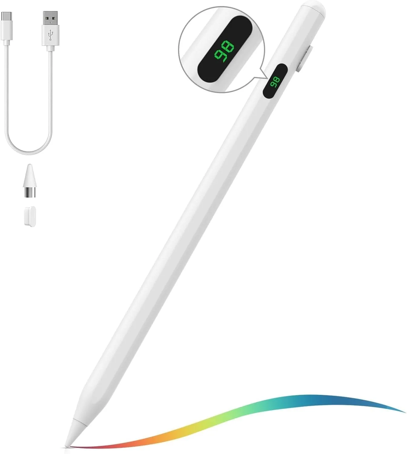 

Universal Tablet Pen with Power Display for Touch Screen, Compatible with iPad/iPhone/Samsung/Tablet Devices and Other iOS/Andr