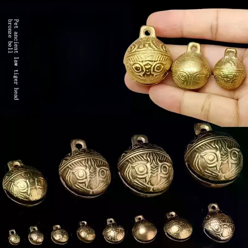 2/3Pcs Vintage Brass Chinese Good Luck Tinkle Bell Charm for Bracelet & Anklet Making & Pendant For Pet Animal