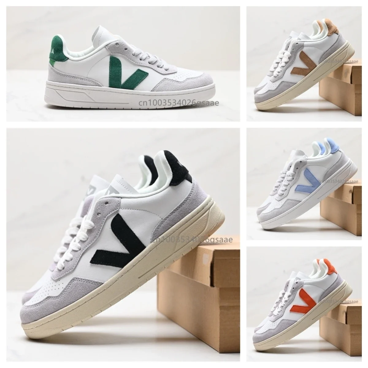 VJ Series Vintage V Shaped Men Women Skateboarding Shoes Unisex Letters France Suede Light Platform Sneakers V10 Sports Shoes