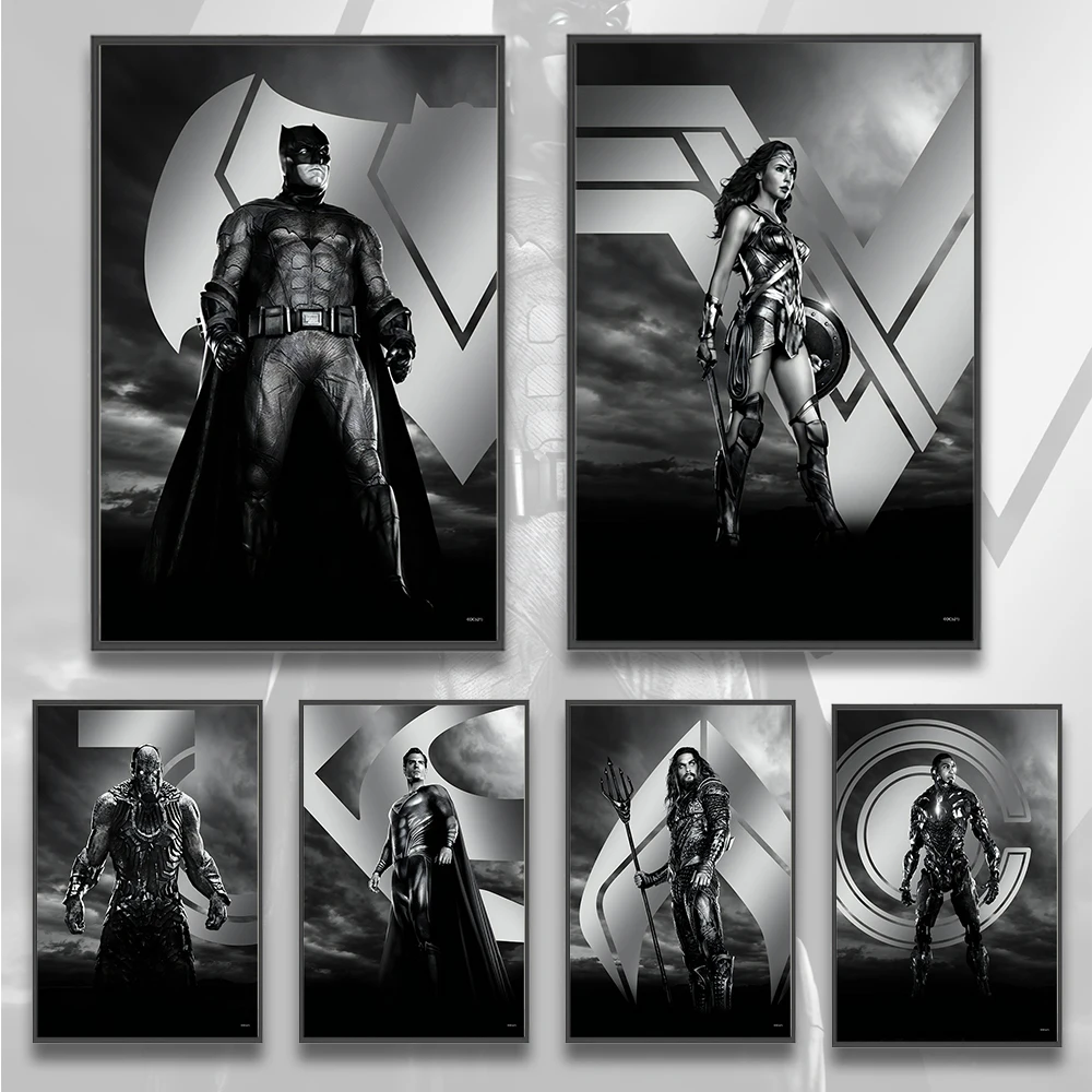 

Zack Snyder's Justice League Self-adhesive Poster Movie Figures Home Decoration Painting Wall Art Batman Wallpaper Decor Kids