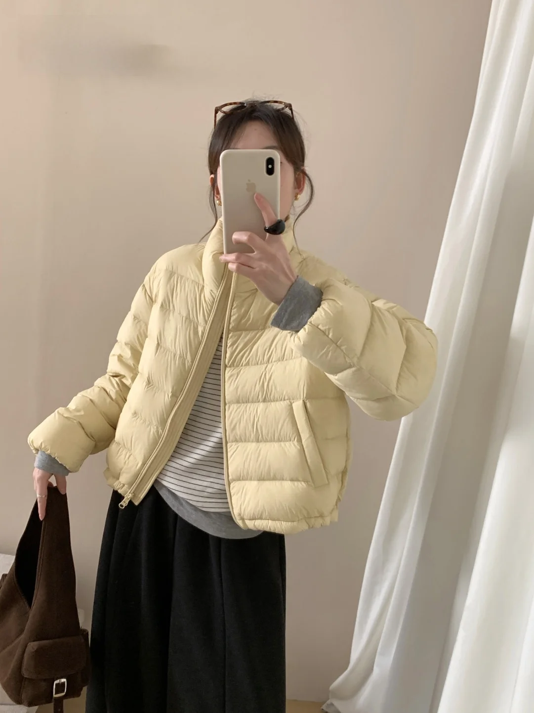 

Stylish Stand Collar Cotton Jacket Women's Fashionable Versatile Warmth Winter New Arrival Korean Style Loose Fit Zipper Closure