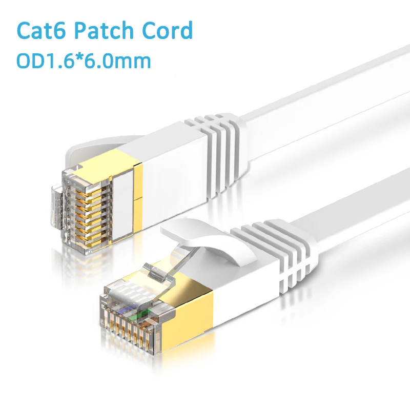 Linkwylan Cat 6 Ethernet Cable 1000M Network Slim long Flat Internet LAN Patch Cord High Speed weatherproof Cable for Router