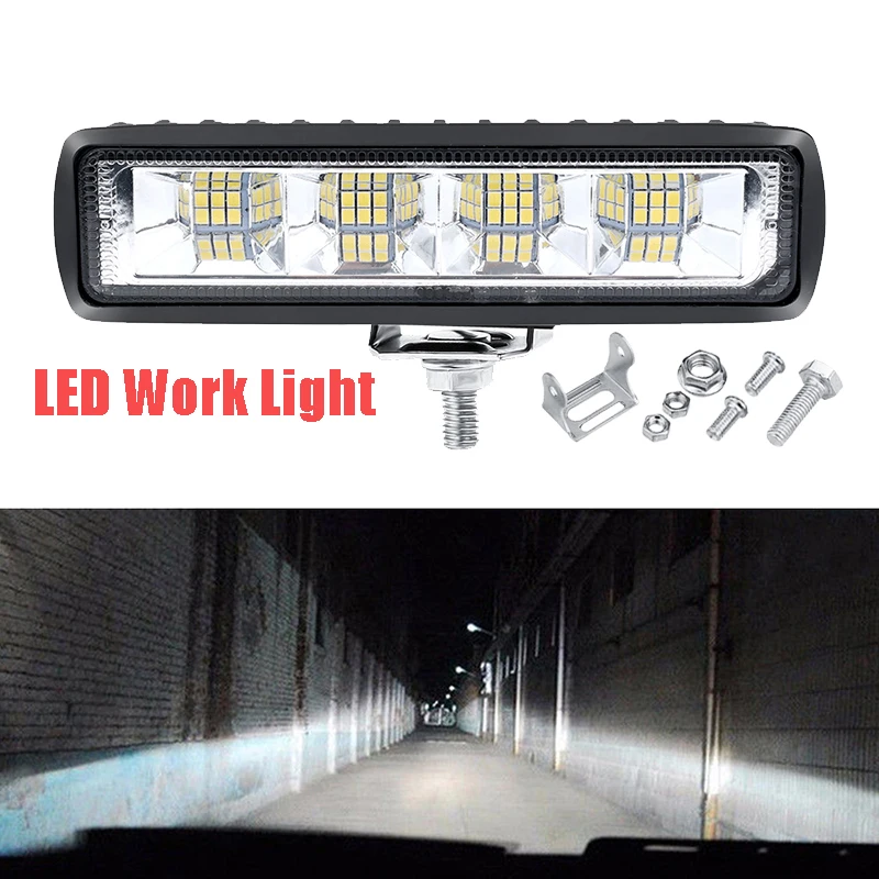 Car LED Work Lights DRL Spotlight 72W High Bright Waterproof Light Universal Auto Offroad SUV Truck Headlights Driving Lamp