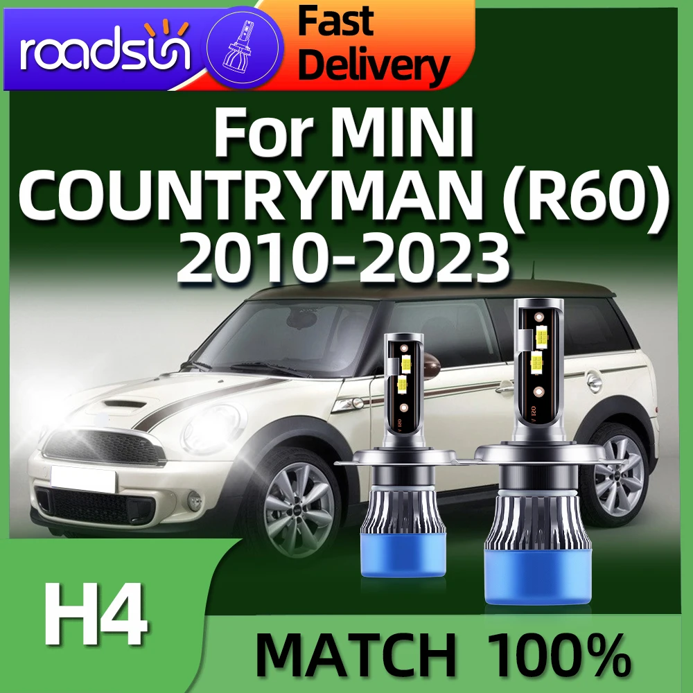 LED H4 6000K Bright White Car Headlight 30000LM For MINI COUNTRYMAN R60 2010 2011 2012 2013 2014 2015 2016 2017 2018 2019-2023