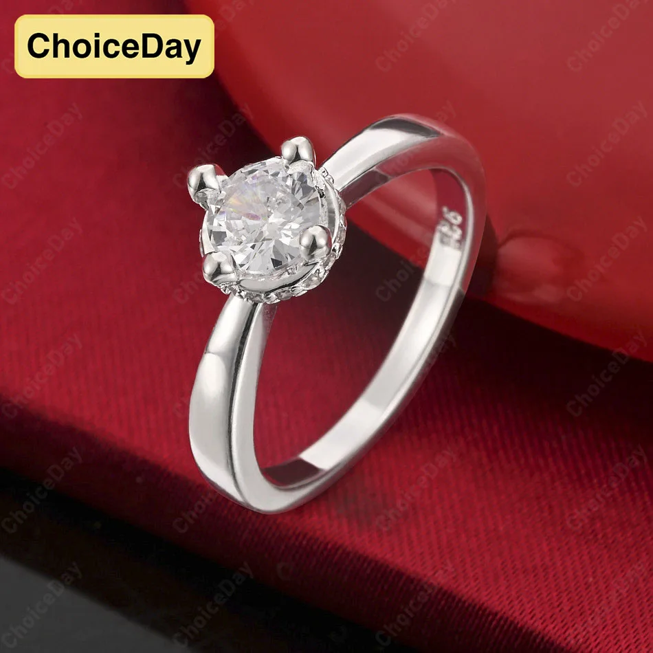 

ChoiceDay Elegant 925 Sterling Silver 8 Exquisite Zircon Ring Women's Jewelry Party Temperament Accessories