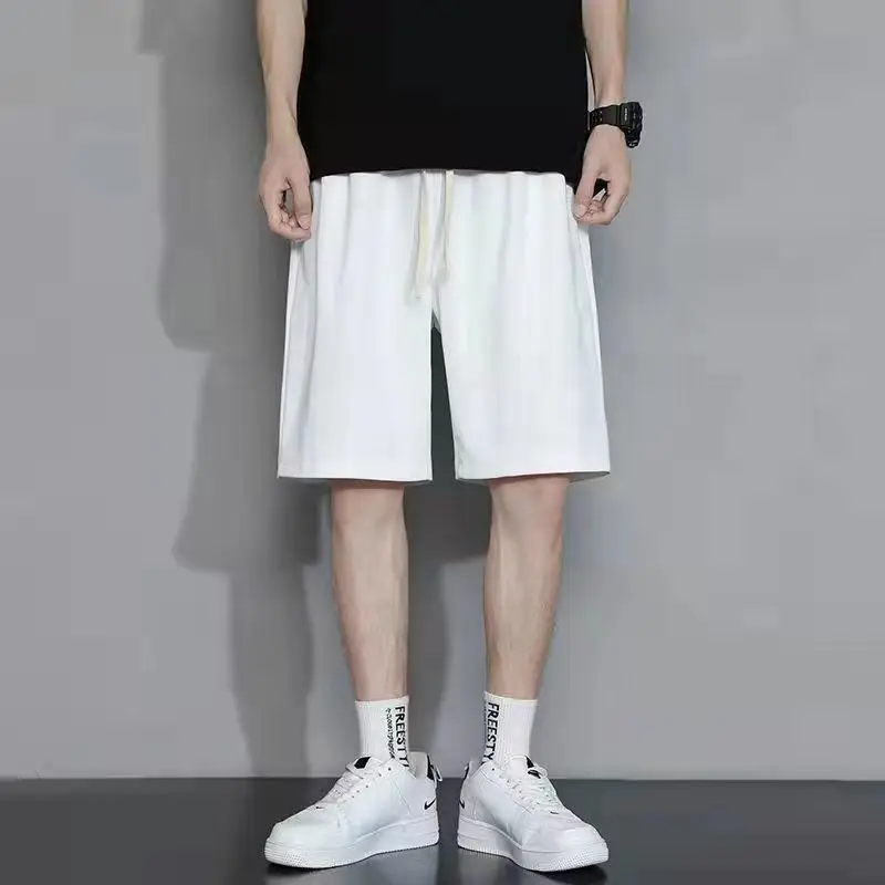 Calça de perna larga estilo chinês, calça capri de linho masculina, tamanho grande, casual que combina com tudo, jovem, verão, 2024