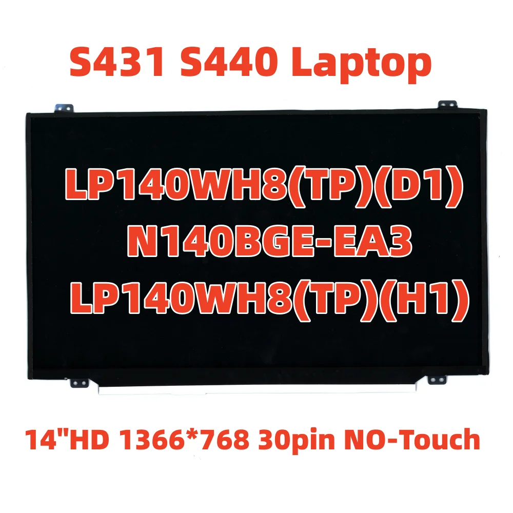 

New for Lenovo Thinkkpad S431 S440 Laptop LCD Screen 14"HD 1366*768 30pin NO-Touch 00HT943 00UP062 00UP059