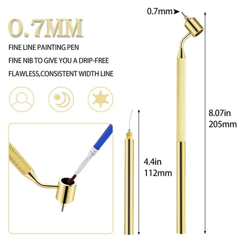 Slanting Fine Line Painting Pen Fluid Writer Pen Aluminum Fineliners Paint Pen Student Sketch Portable Drawing Tools