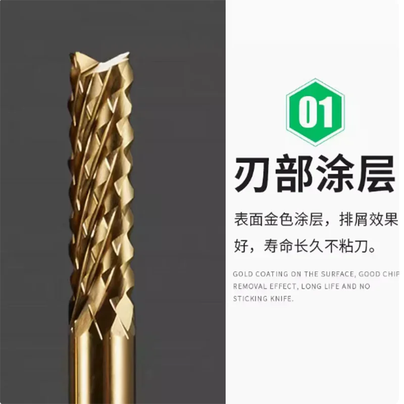 1pc Durable 0.6mm-3.175mm Titanium Coated Carbide Milling Cutter Engraving Edge Cutter CNC Router Bits End Mill for PCB Machine