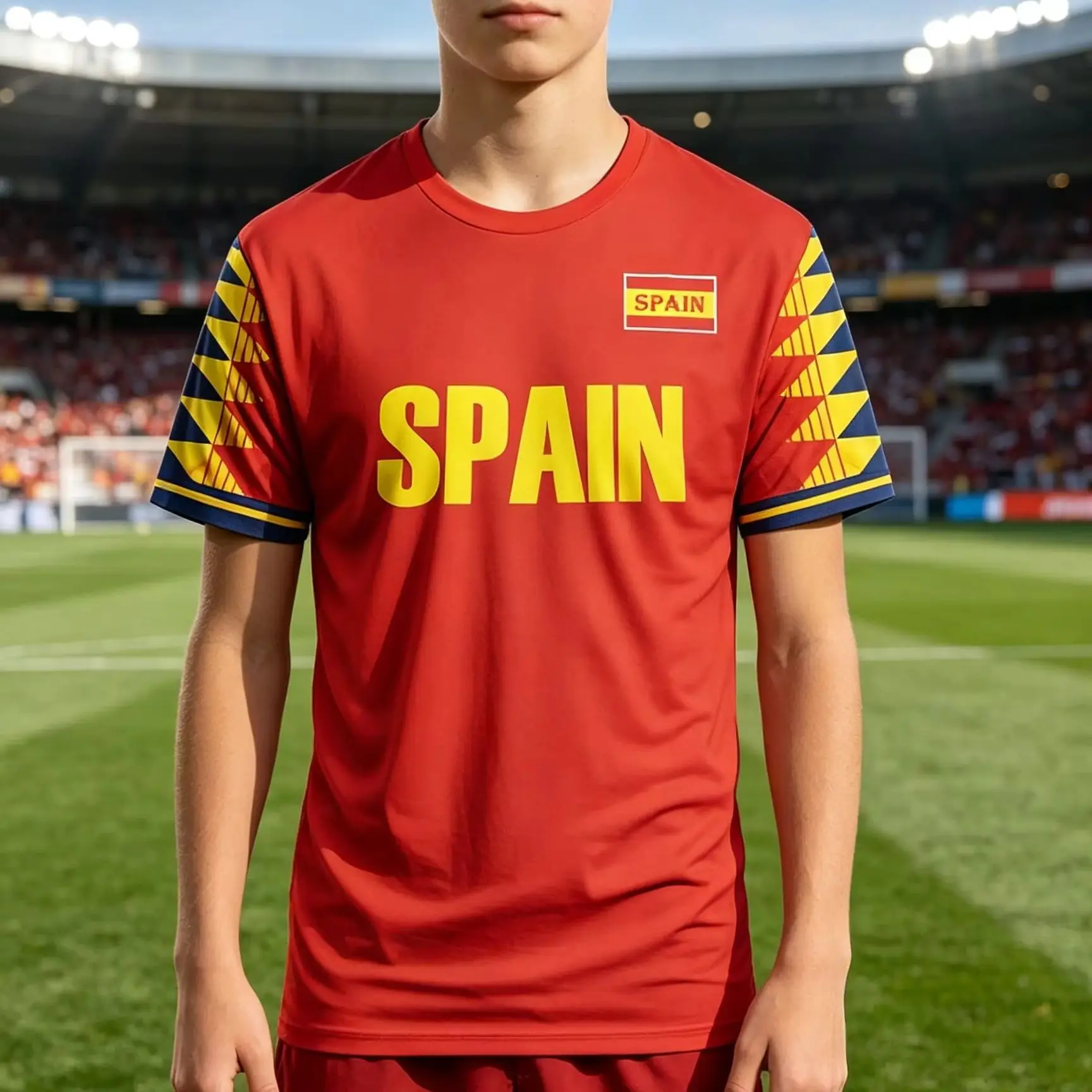 Spain Classic God Football Jersey Top Men T Shirt Women Tee Boys Top Children Parent Child Quick dry short sleeves kids Tshirt