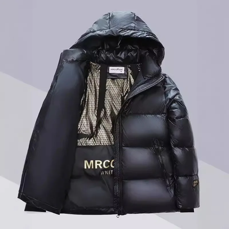 Hooded Quilted Down Jacket Women, Black and Gold Coats, Thickened Coats, Korean Clothing, Warm Bakery Coat, Winter, New, 2024