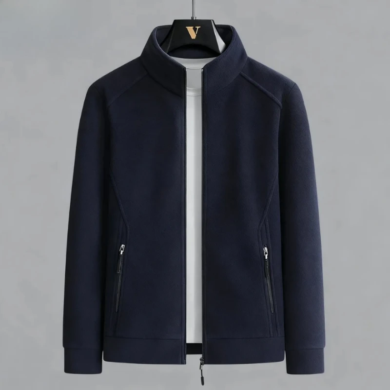 Big Size 8XL Men Causal Jacket Stand Collar Zip-up Polar Fleece Coat Male Windproof Spring Winter Plus Large Thick Warm Outwear