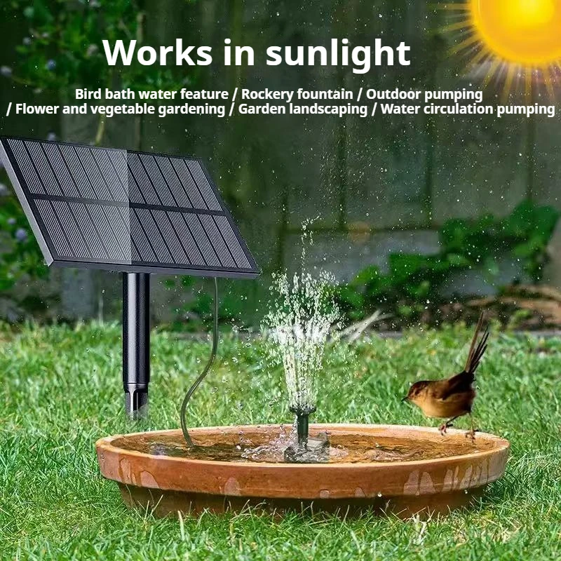 1.5WDirect Drive Solar Water Fountain Pump Solar Power Panel Pond Sprayer Energy Saving Kit Garden Decoration for Fish Tank